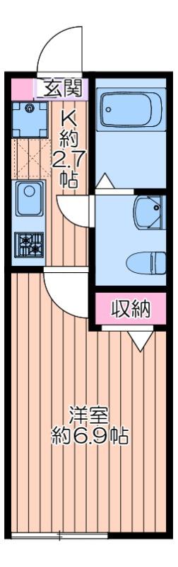 千住GRAYISHWOOD(1K/1階)の間取り写真