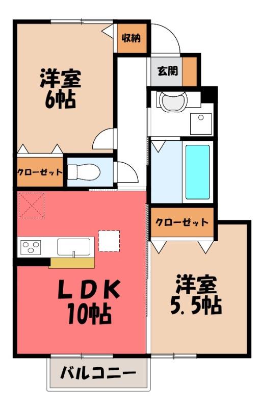 シェソワ(2LDK/1階)の間取り写真
