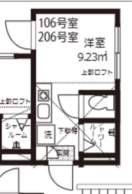カハラ西小岩(ワンルーム/2階)の間取り写真