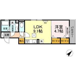 エスペランサ千種(1LDK/1階)の間取り写真