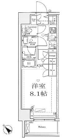 DIPS西川口(1K/4階)の間取り写真