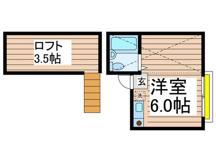 シエロ新検見川(ワンルーム/1階)の間取り写真