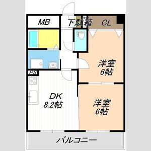 ベルドミール(2LDK/3階)の間取り写真