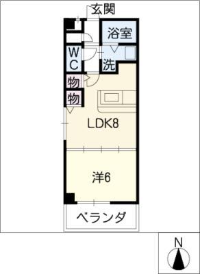 エクセレント港(1LDK/4階)の間取り写真