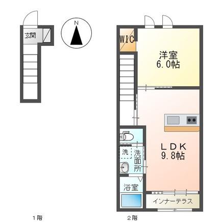 アヴェルラ(1LDK/2階)の間取り写真