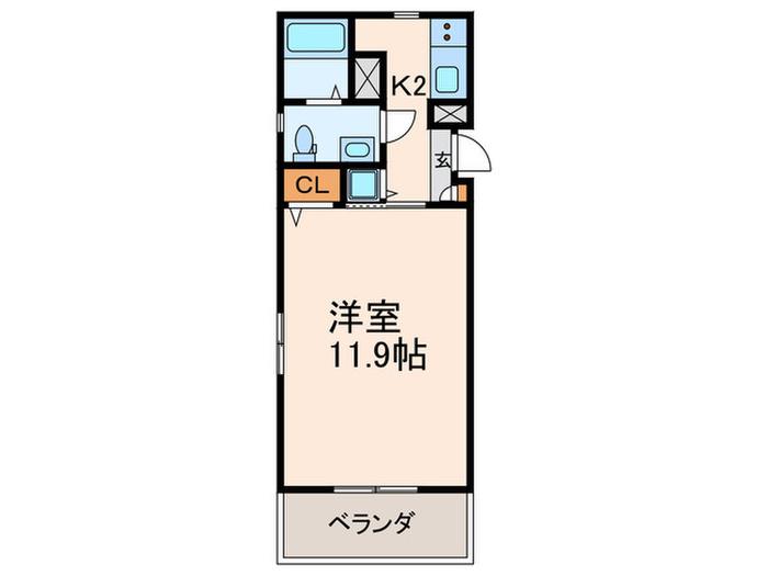 ラ・ヴィ・シャルマン(1K/3階)の間取り写真