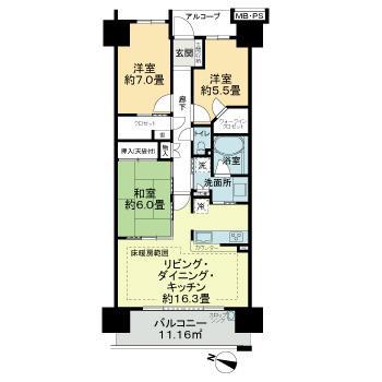 亀戸レジデンス(3LDK/5階)の間取り写真
