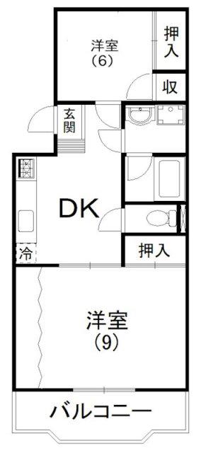 メゾン・アスカ(2DK/2階)の間取り写真