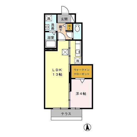 ネオハイツみゆきII(1LDK/1階)の間取り写真