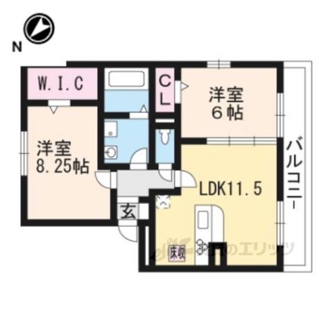 ヴァンサンカン(2LDK/3階)の間取り写真