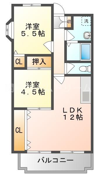 メゾンドエルGE(2LDK/1階)の間取り写真