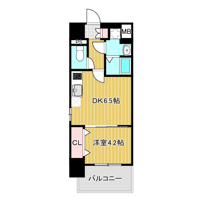 メイクス天王寺南(1DK/4階)の間取り写真