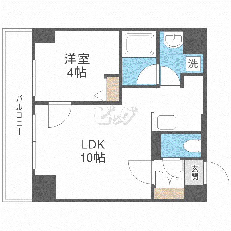 イリオスエフタ(1LDK/5階)の間取り写真