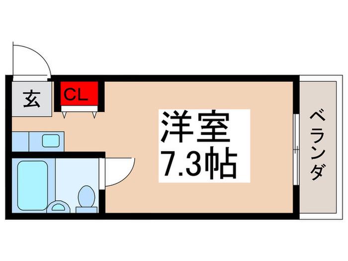 ローズアパートQ28(ワンルーム/2階)の間取り写真