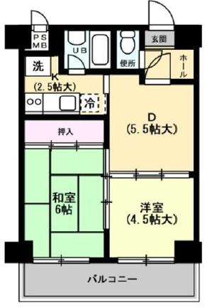 朝日プラザ心斎橋北(2DK/12階)の間取り写真