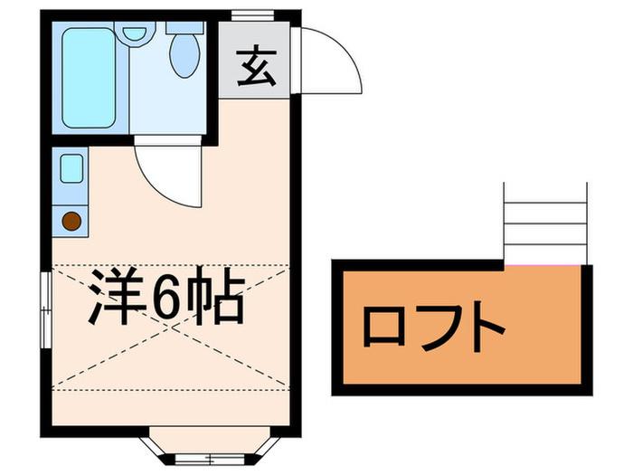 ベラ・カーサB(ワンルーム/1階)の間取り写真