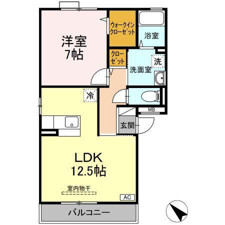 ヴレ アムール(1LDK/3階)の間取り写真