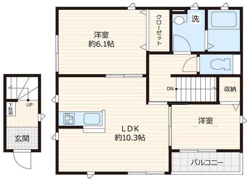 グリーンハイツ(2LDK/2階)の間取り写真