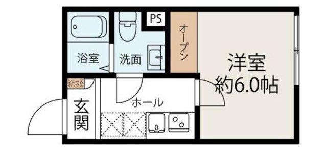 クォーク川崎(1K/2階)の間取り写真
