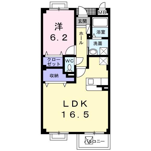 グランデーアM(1LDK/3階)の間取り写真