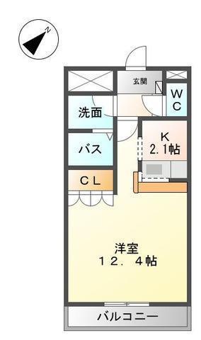 プランドール ソフィア(1K/2階)の間取り写真
