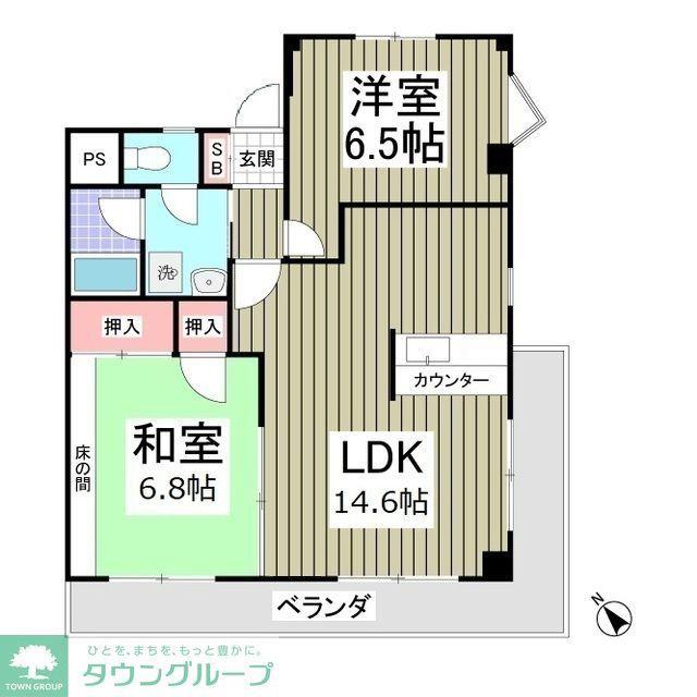 フレアプランドール(2DK/2階)の間取り写真