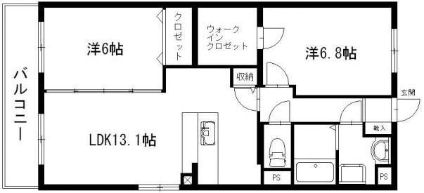 グランストーク中野町(2LDK/3階)の間取り写真