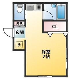プチメゾンタニモト(ワンルーム/1階)の間取り写真