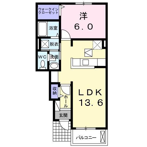 グラン ジュテ(1LDK/1階)の間取り写真