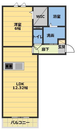 D-ROOM渋見町(1LDK/2階)の間取り写真