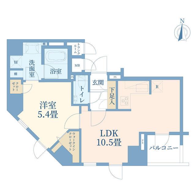 シティオ大井スカイビュー(1LDK/12階)の間取り写真