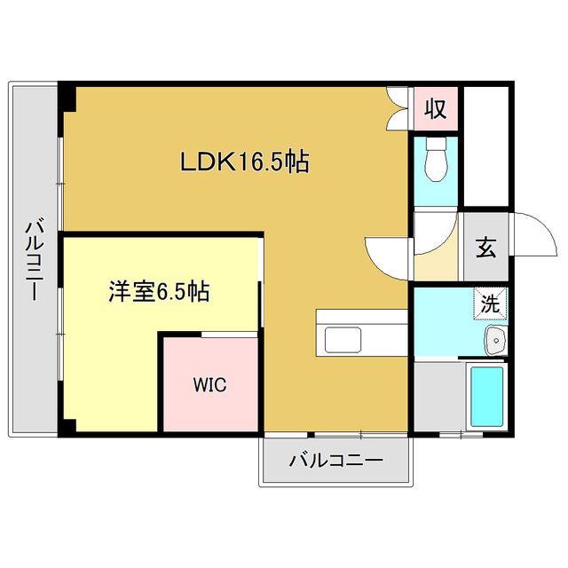 コーポ山崎(1LDK/4階)の間取り写真