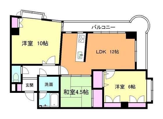 AXIS(3LDK/4階)の間取り写真