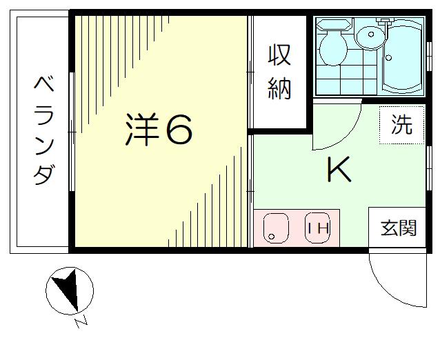 ラフィーネ尾山台I(1K/1階)の間取り写真