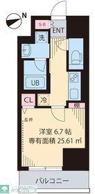 KーCREST(1K/9階)の間取り写真