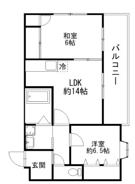 ヴァール・シュテルン(2LDK/2階)の間取り写真