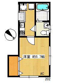 リンナン目白(1K/2階)の間取り写真