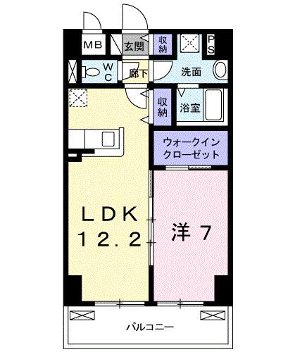 エスペランサ国立(1LDK/4階)の間取り写真