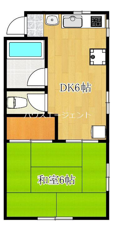 第2アベグリーンハウス(1DK/1階)の間取り写真