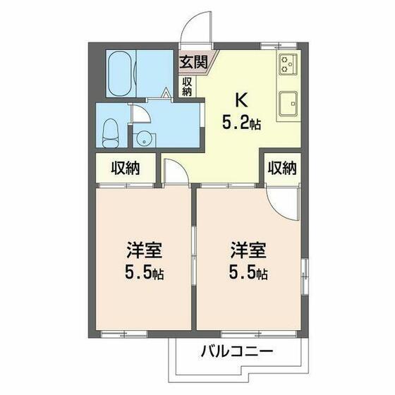 フローラル パレス C(2K/2階)の間取り写真