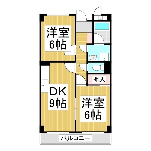 グランドライフ・M(2DK/3階)の間取り写真