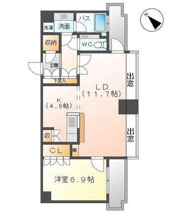 千種タワーヒルズ(1LDK/17階)の間取り写真