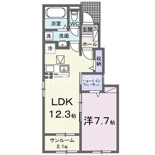 コンフォールGR II(1LDK/1階)の間取り写真