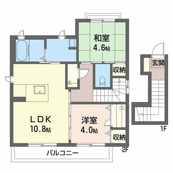 シャーメゾン沙羅ノ木 II棟(2LDK/2階)の間取り写真