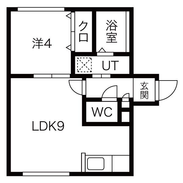 PEERSON栄通12(1LDK/4階)の間取り写真