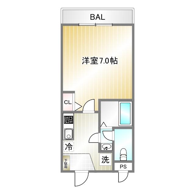 AILE神戸西(1K/2階)の間取り写真