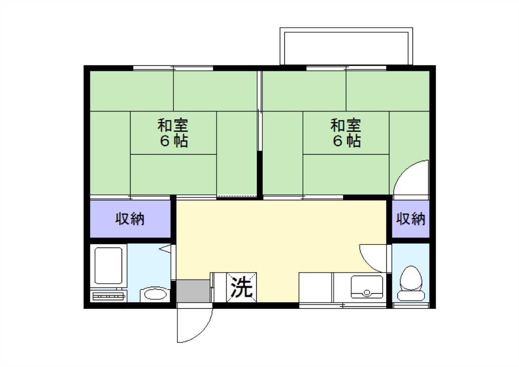 純ハイム(2DK/1階)の間取り写真