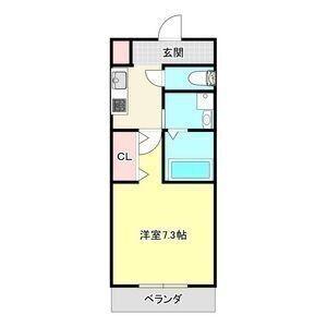 ベルディオ(1K/2階)の間取り写真