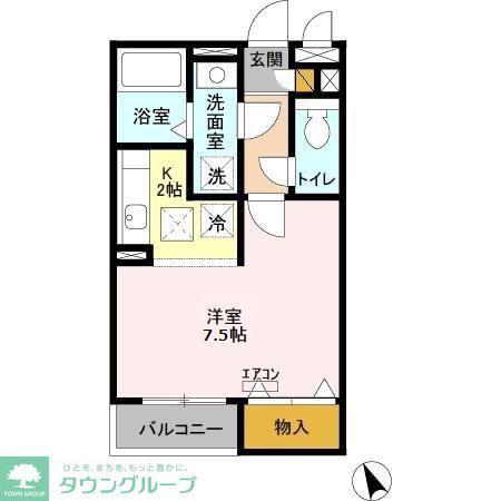 アプローズ馬橋(1K/1階)の間取り写真