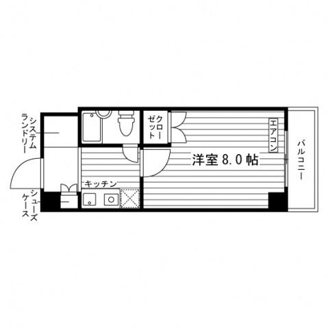 クレール花小金井(1K/2階)の間取り写真